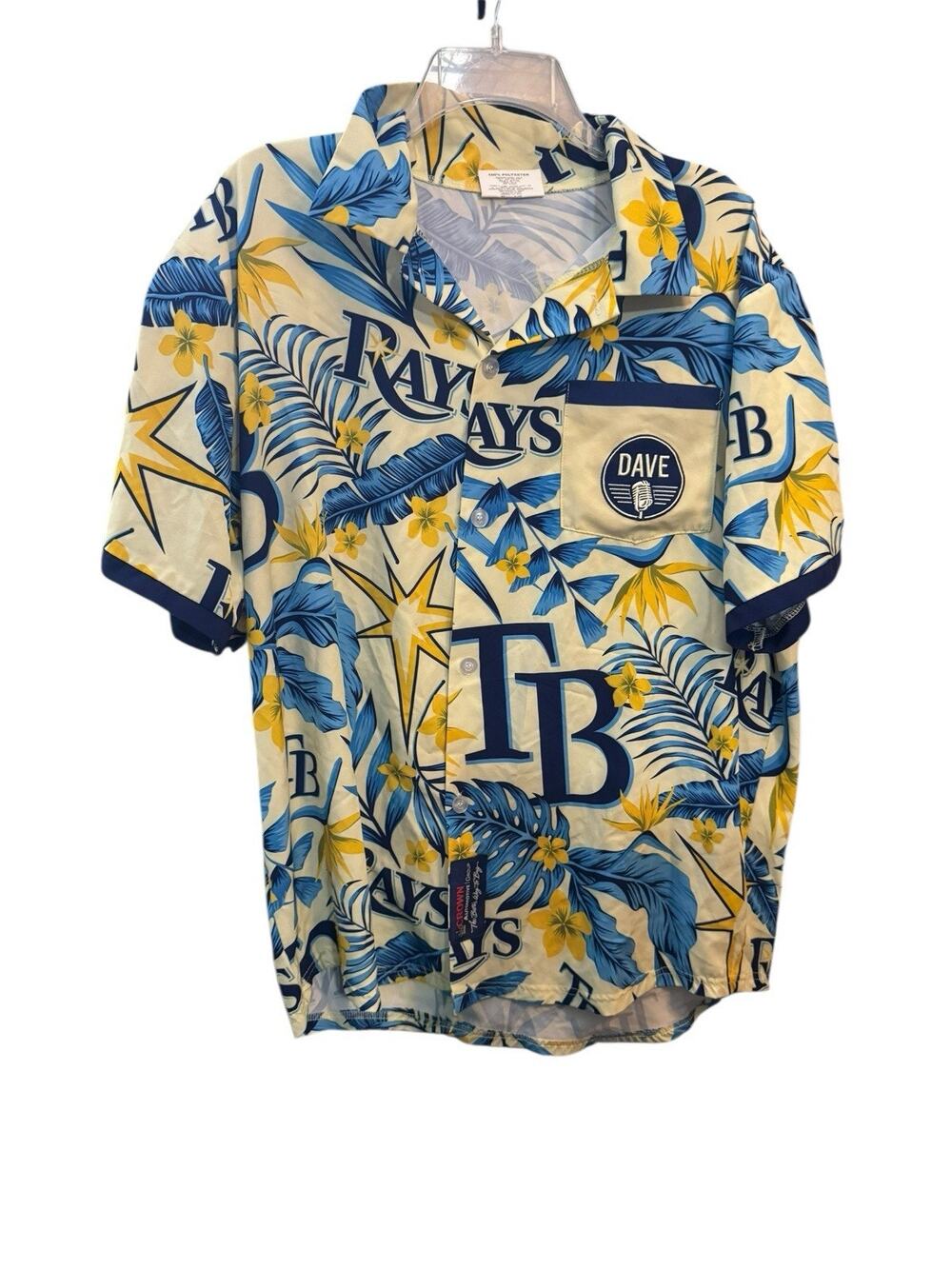 Tampa Bay Rays Dave Wills Hawaiian Shirt Men Button Down Medium